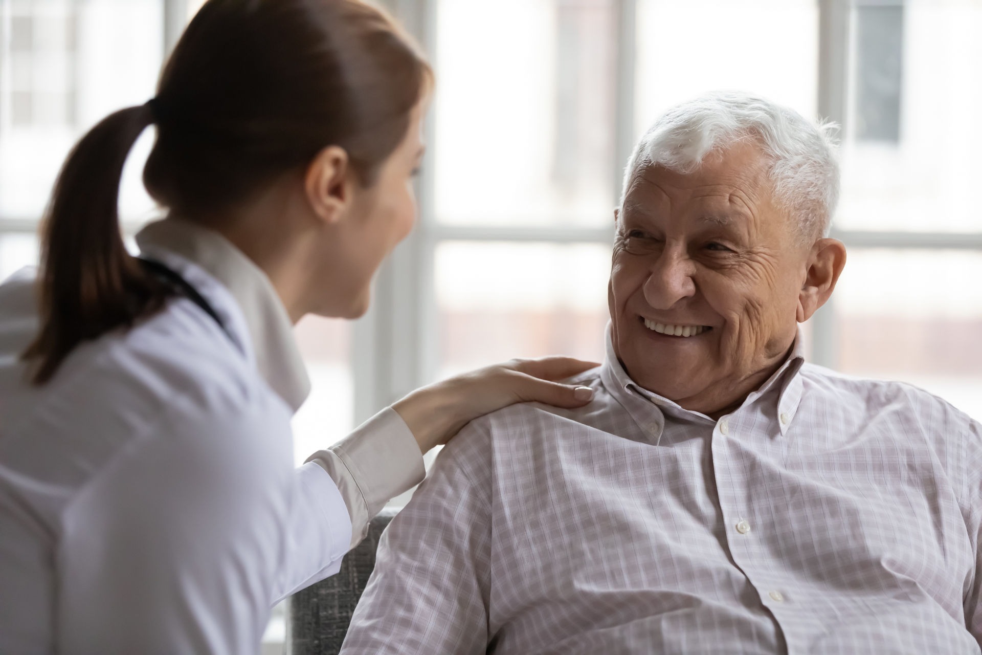 Homecare eldercare caregiving concept